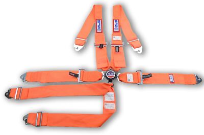 RJS RACING SNAP IN 6 POINT RACING HARNESS HANS SHOULDERS SFI 16.1 ORANGE 1047405