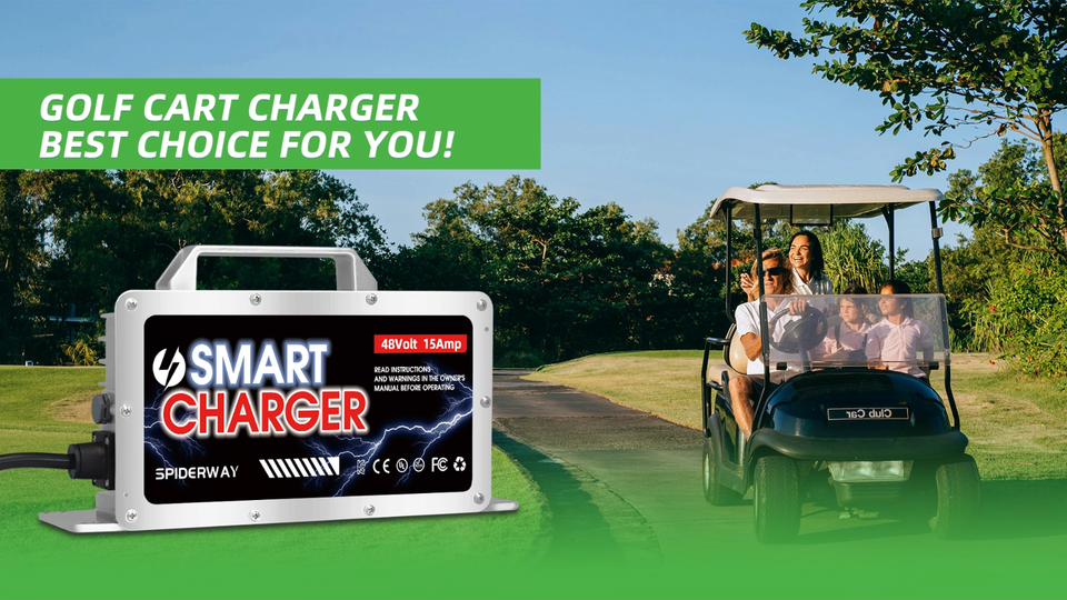 48 Volt 15 AMP Golf Cart Battery Charger 2 Pin Plug For Yamaha G19-G22