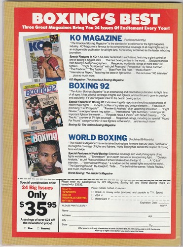 KO MAGAZINE LARRY HOLMES BOXING HOFer-EVANDER HOLYFIELD COVER AUGUST 1992 - Picture 3 of 3