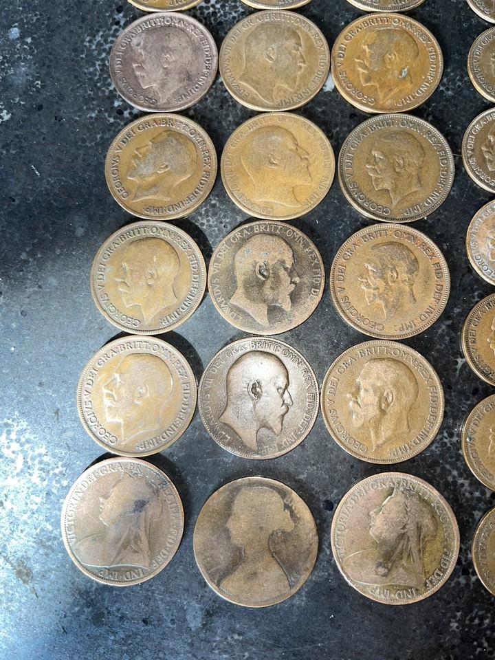 68 Old Coins Job Lot Victoria 1873 Edward VII V VI