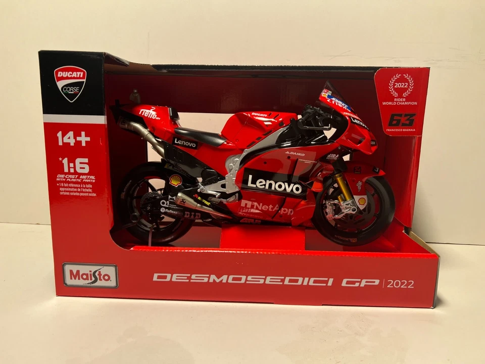 Ducati Desmosedici LENOVO, #63 Francesco Bagnaia  MotoGP 2022 - 1:6 Maisto - Bild 2 von 3