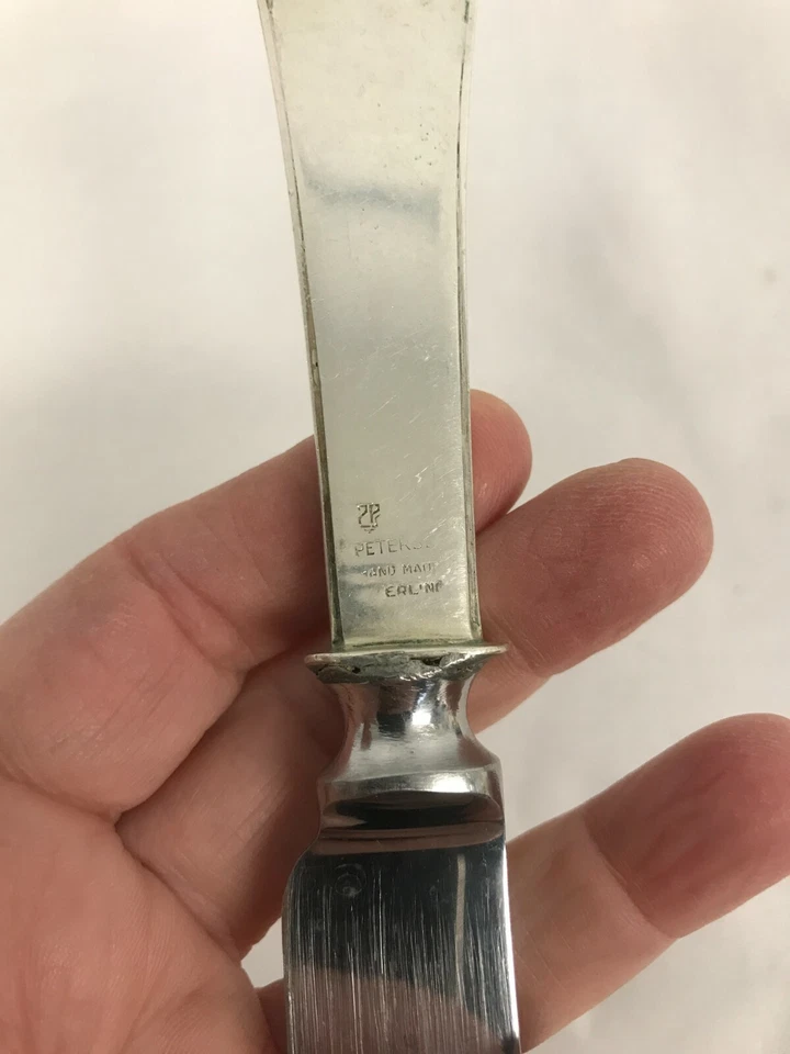 CUCHILLO PARA PASTELES CARL POUL PETERSEN PLATA ESTERLINA con FLOR 9 1/4" ~ CANADÁ Foto 4 de 4