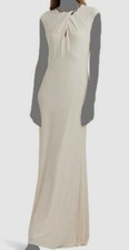 Lauren Ralph Lauren Women's Beige Chain-Trim Stretch Jersey Gown Dress Size 4