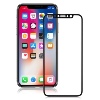 Full Cover 5D Hartglas Displayschutzfolie für Apple iPhone XS - Schwarz/Weiß
