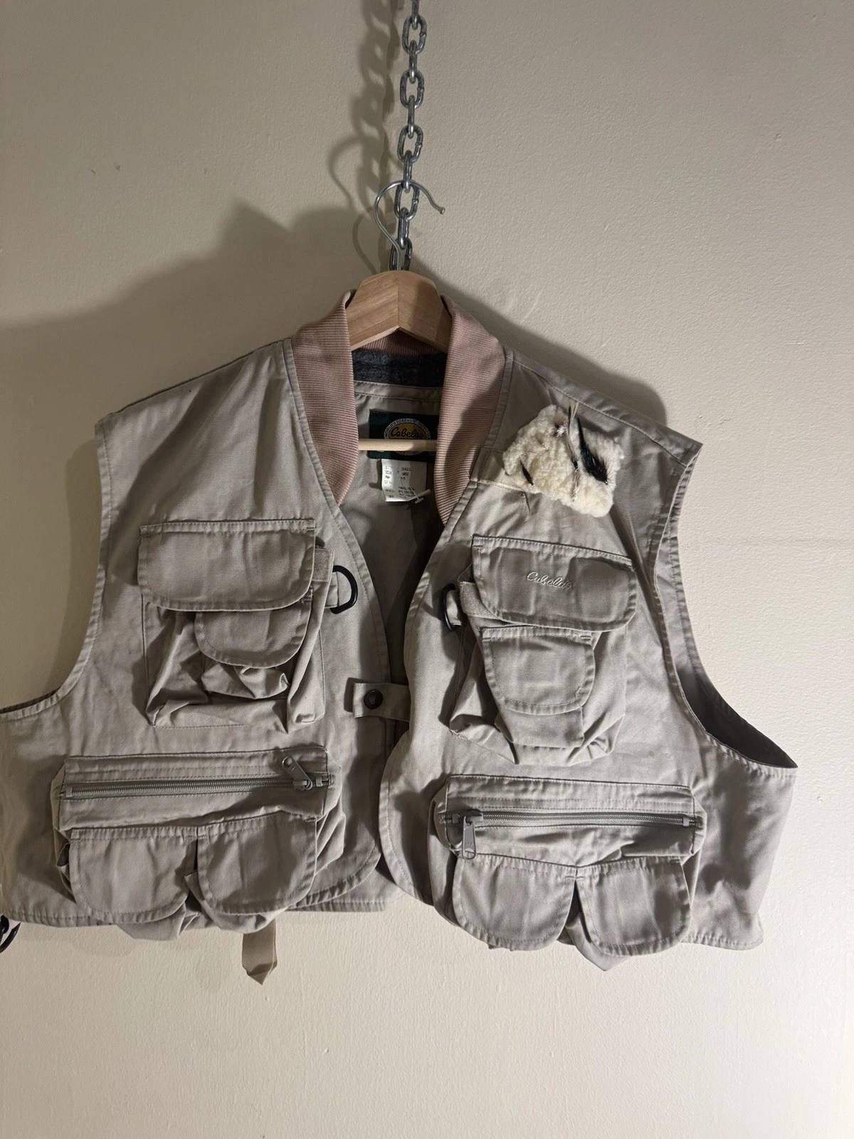 Vintage Cabelas Fly Fishing Vest Multi Pocket Gorp Core Size XL 26x17