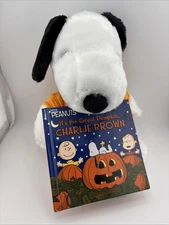 Kohl's Cares Peanuts Snoopy Dog 12" + Book It's the Great Pumpkin Charlie Brown