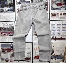 Vintage Levi’s 501 Jeans Mens 33x28Gray Whiskered Denim Straight Leg USA Made
