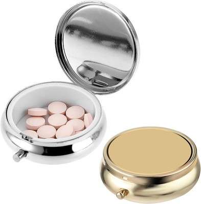 Metall Pillendose für Vitamine und Nahrungsergänzungsmittel - 2er Set, 2 Farben