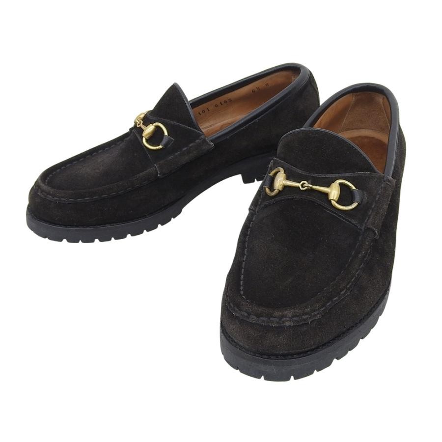 GUCCI Women's Horsebit Suede Loafers Dress Shoes Size:6.5/JP:23.5 141159K Authen