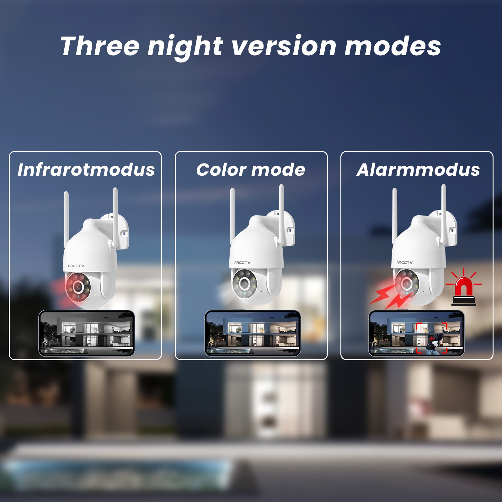 ARCCTV 2K Home Wireless Dual-Band WiFi Security Camera Color Night Vision House