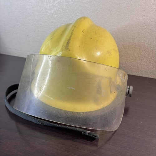 Vintage Cairns & Brothers 90s Yellow Firefighter Helmet W/ Face Shield - Picture 5 of 16