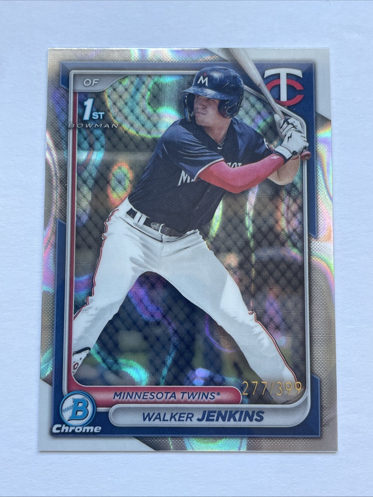 2024 Bowman Chrome Walker Jenkins 1st Bowman #BCP-43 Lava Refractor /399 (RC)