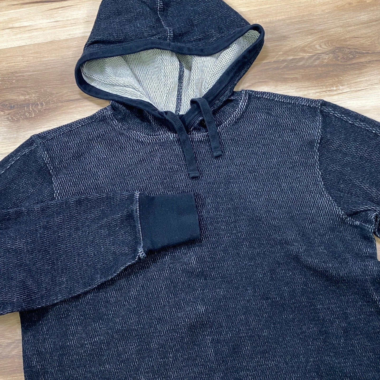 Rag & Bone Hoodie Mens Small Minimalist 100% Cotton Waffle Knit Gray Casual