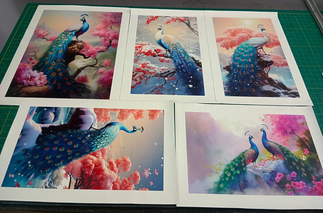 Peacock Wall Art Decor Animals Peacock Snow Scene Painting Printed