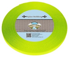Country Brook Design  3/8 Inch Hot Yellow Heavy Duty Nylon Webbing, 10 Yards