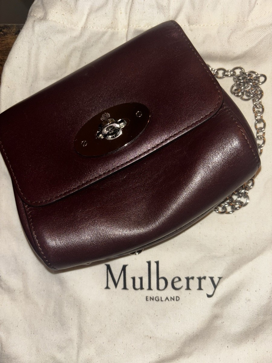 Mulberry Mini Lily Oxblood, Silver Hardware Excellent Condition