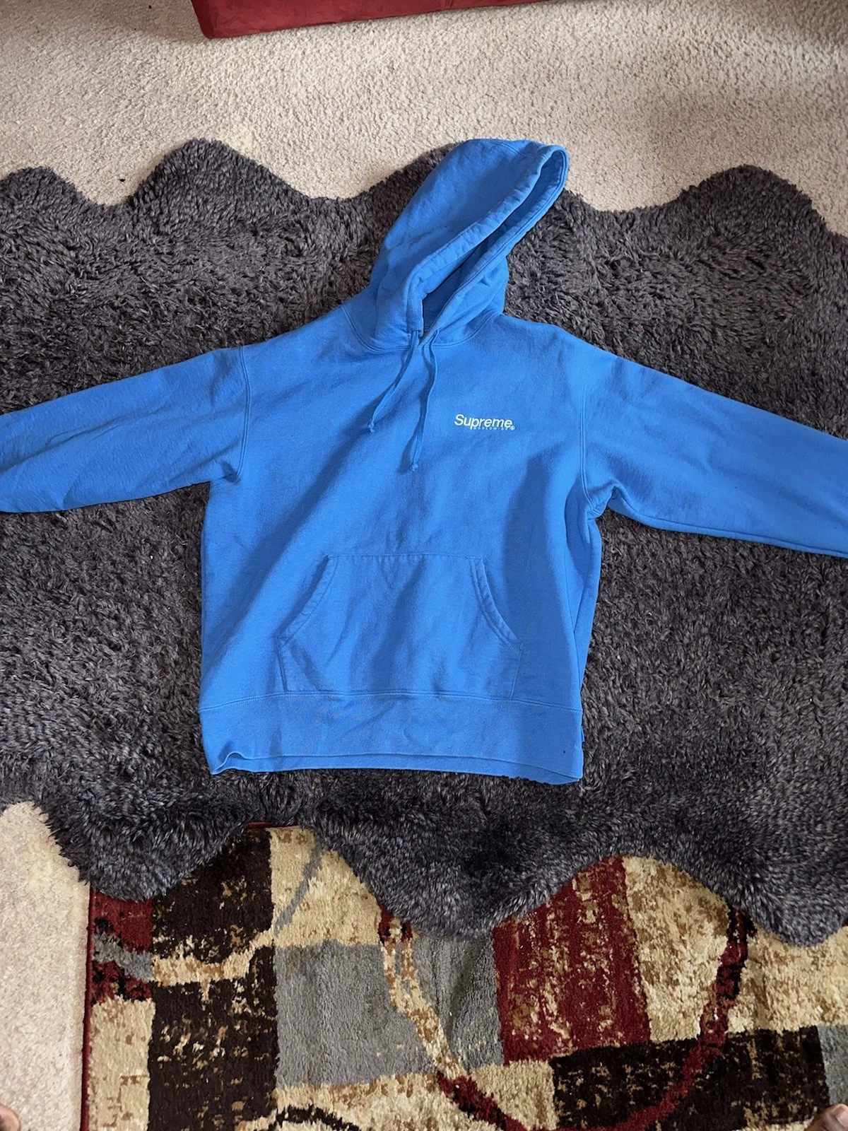 Sweat à capuche bleu Supreme Worldwide