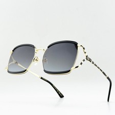 Gucci GG0593SK Gold Metal Gray Gradient Square Sunglasses 59mm Unisex