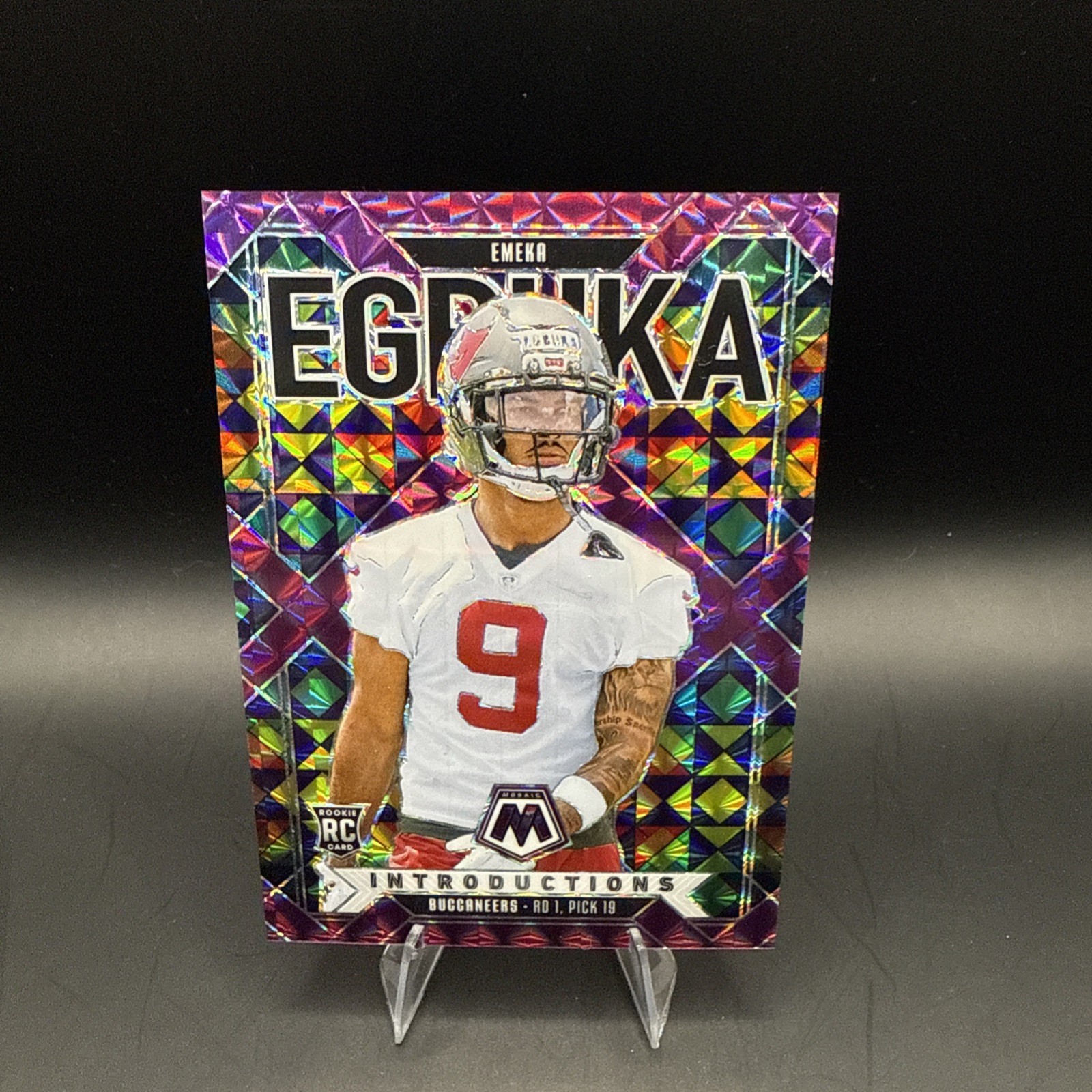 EMEKA EGBUKA 2025 MOSAIC INTRODUCTIONS ROOKIE PURPLE MOSAIC RC /49