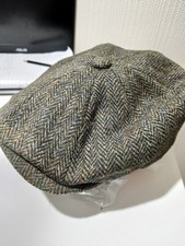 Christys London Tweed Baker Boy Flat Cap Herringbone BNWT Peaky Blinders Style