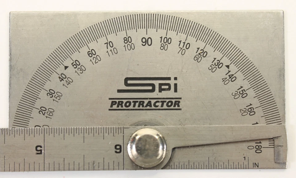 SPI Rectangular Head Protractor 6" Blade Length 180° Machinist Tool Layout - Image 3 of 4