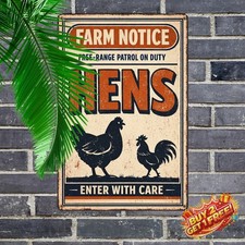 Warning Chicken Coop Funny Metal Tin Sign 8x12 Home Wall Decor