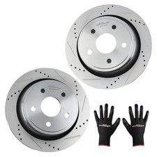 Rear 13.86inch Drilled Brake Rotors Kit for Ram 1500 Classic 19-23/1500 2011-18