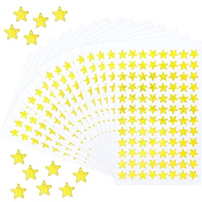 Gold Star Stickers - 1920 Pieces, 20 Sheets, Mini Reward 12cm x 20cm,