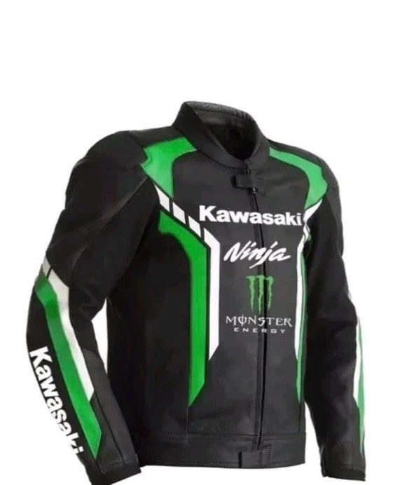Kawasaki Ninja Motorbike Leather Jacket NEW Kawasaki Biker Leather