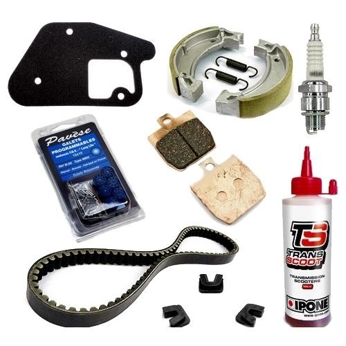 Kit entretien complet pour scooter MBK Booster et Stunt 50cc avec courroie et galets