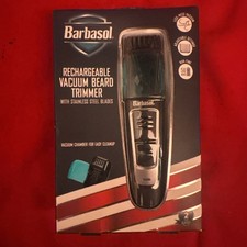 Barbasol Rechargeable Vacuum Beard Trimmer Stainless Steel Blades