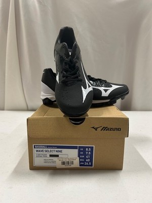 Brand New Mizuno Wave Select Nine Black Baseball Cleats Size 8.5