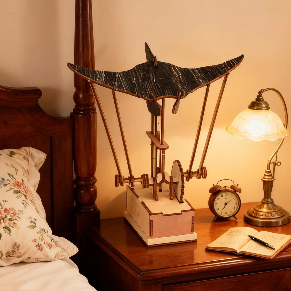 Деревянные фигурки Manta Ray Automaton ручной работы Manta Ray для плавания - Изображение 3 из 4