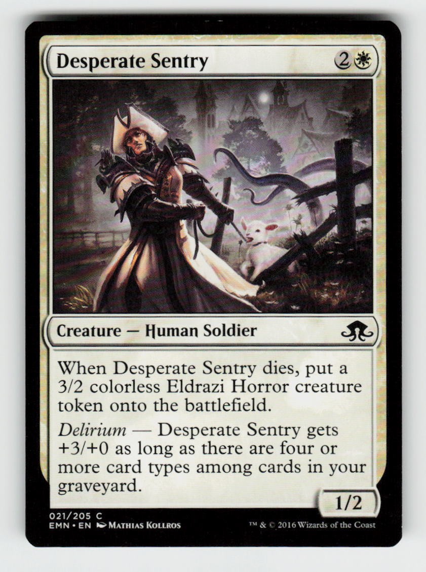 Desperate Sentry 21 Common Eldritch Moon Magic: The Gathering