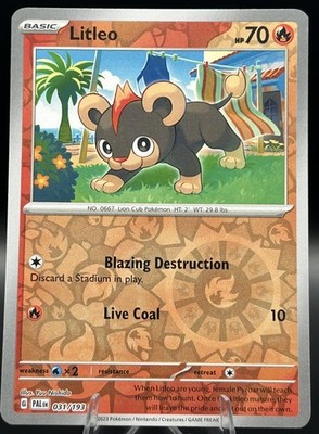 Litleo 031/193 Common SV02: Paldea Evolved Pokemon TCG Reverse Holo Near Mint