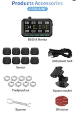 TPMS D550-8-WF External TPMS Tire Pressure Monitoring Systems Tyre Air Pressure.