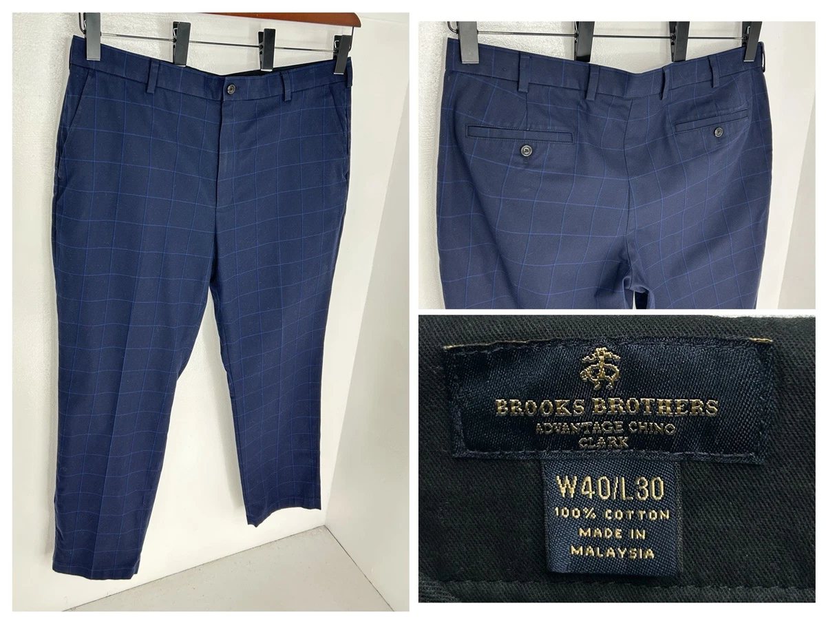 Pantalon Chino Brooks Brothers Homme - Bleu - Taille 40 - Coupe Clark - État Impeccable