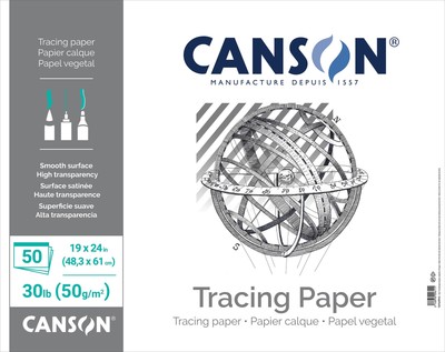 Canson Artist Series Tracing Paper Pad 19''X24''-50 Sheets - 5A0024N5-1G814