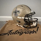 Chris Olave New Orleans Saints Signed Full Helmet BAS Witness Authentication