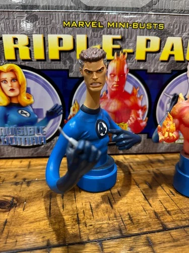 Marvel Fantastic Four Mini-Busts Invisible Woman Human Torch Mister Fantastic