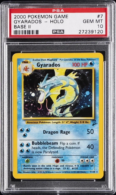 2000 POKEMON GAME BASE II #7 GYARADOS-HOLO PSA 10