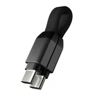 Rolling Square inCharge Mini USB-C to USB-C Keyring Cable - Gunmetal/Black