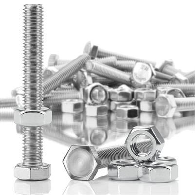 Sechskantschrauben M8, Edelstahl, Vollgewinde, Set, Muttern, robust, rostfrei