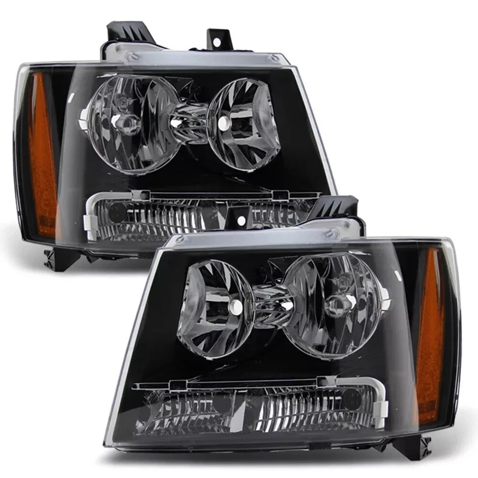 Faros luces faros negros para Chevy Tahoe Suburban Avalanche 2007-2014 Foto 2 de 4