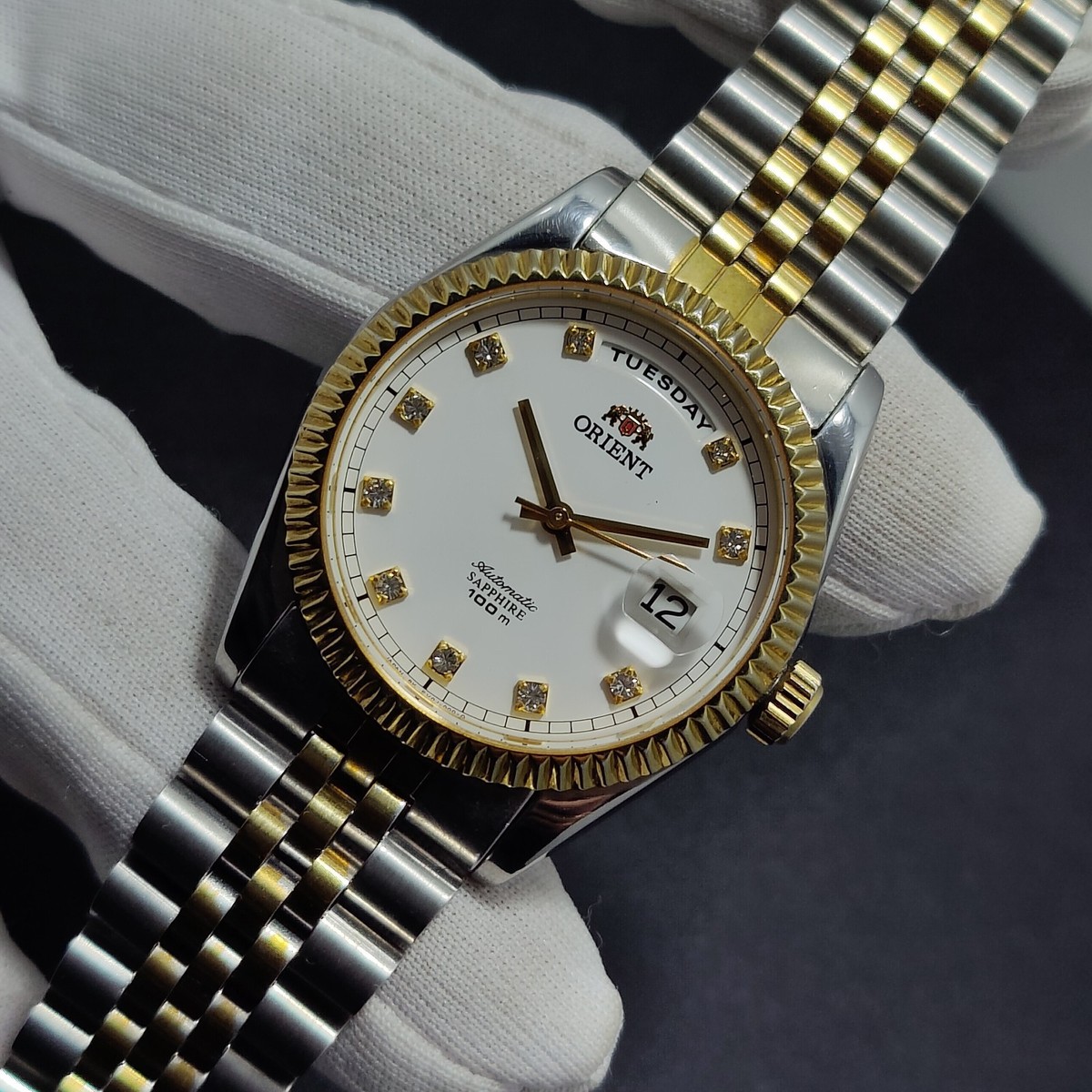 Orient President Automatic Sapphire 100 m Day/Date Japan Men's