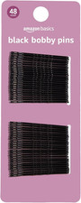 No Slip Bobby Pins, Black High Gloss, 48 Count, for Pain-Free Comfortable All-Da