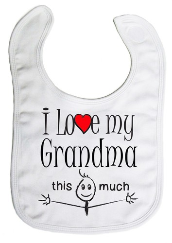 Baby Bib "I love my, Aunty Daddy Mummy Grandma etc" Boy Girl Feeding Gift - Picture 6 of 8