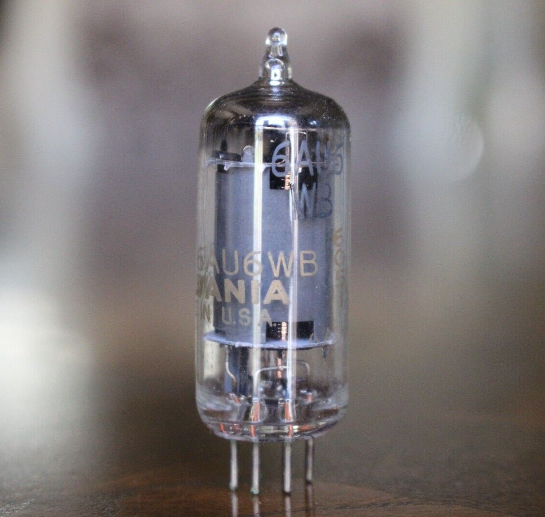 JHS 6AU6WB Sylvania NOS Vacuum Tube - Premium Gold Label - 1960 - Tested