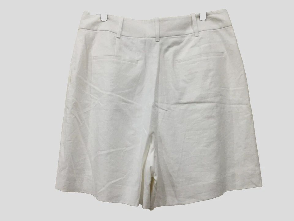 Shorts Michael Kors feminino tamanho 12 branco elegante forrado bolsos perna reta $115 - Imagem 3 de 4