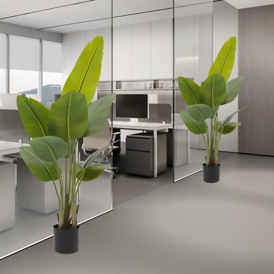 2Pcs Artificial Plants Indoor/Outdoor Fake Palm Faux Tree Home Office  Decoration | eBay
